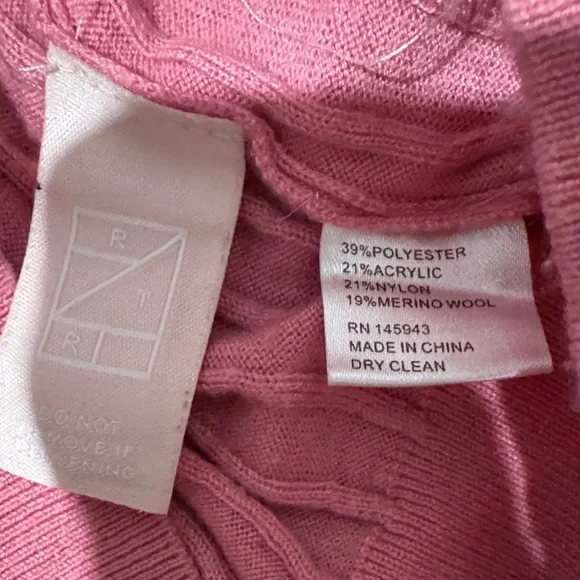 TOME x RTR Pink Ribbed Crop Sweater Mock Neck Knit Medium - Picture 6 of 6